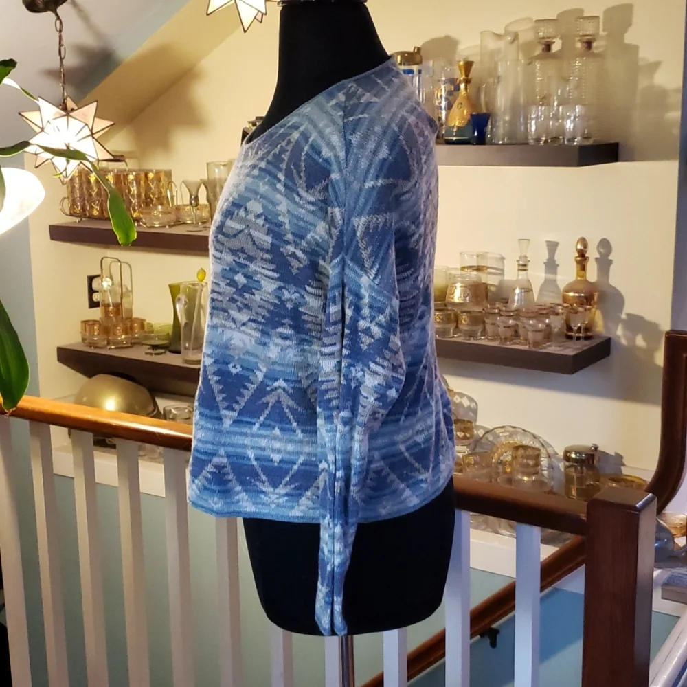 Ralph Lauren Denim & Supply Blue Patterned Womans Knit Top